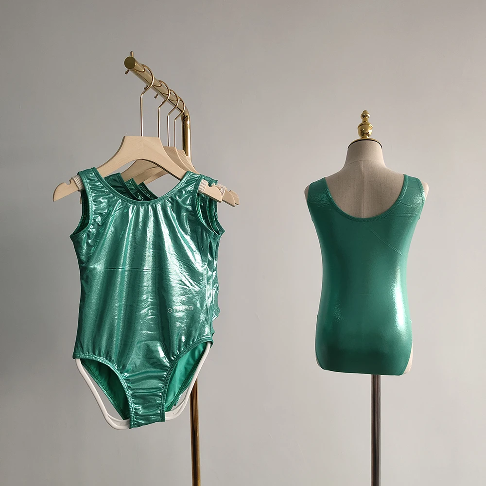 2024 Лидер продаж персонализированный цвет логотип нейлон спандекс блестящие танцевальные тренировочные костюмы гимнастические трико