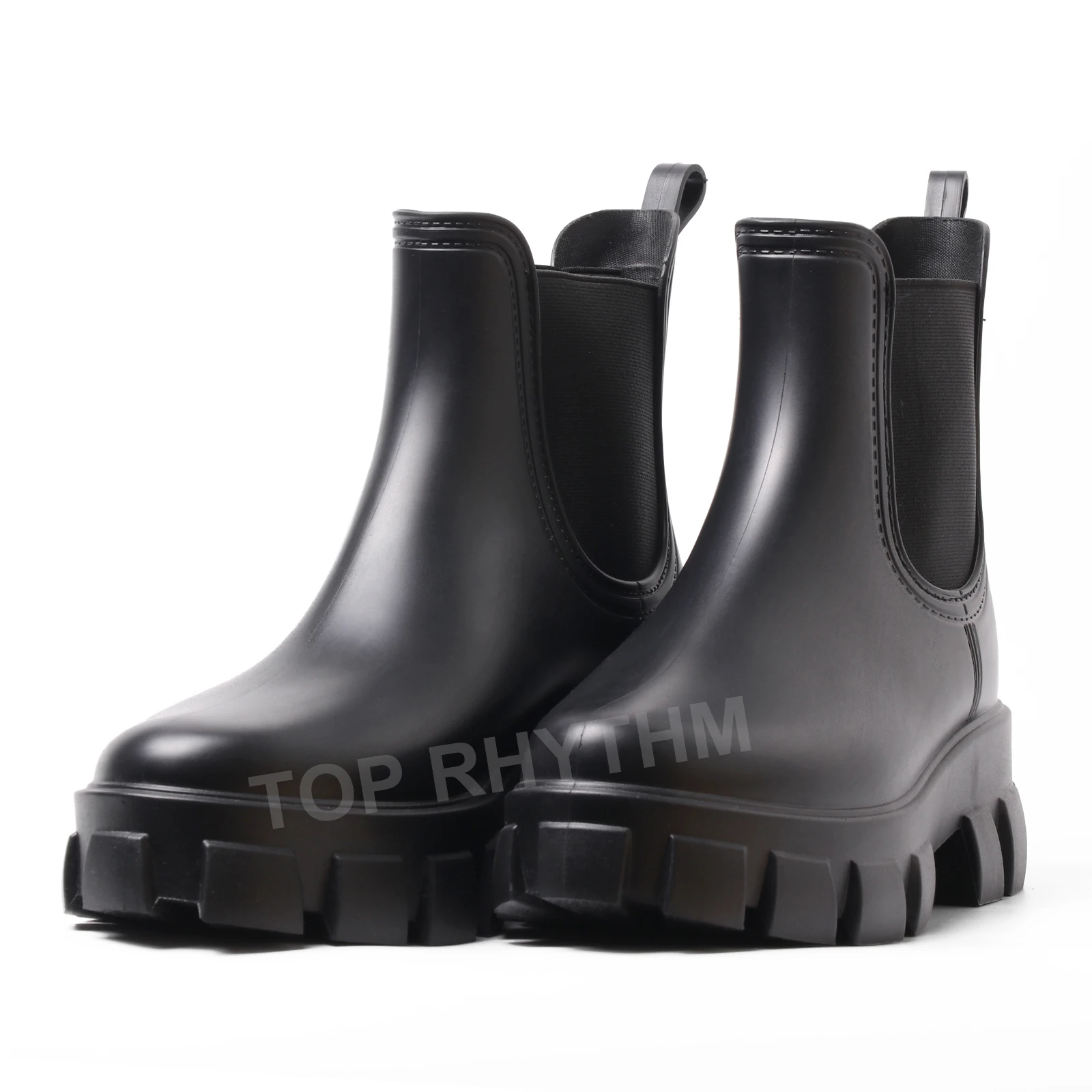 new rain boots korea comfy rain water shoes polythene thick soled classic design shoes women ankle rain boots black