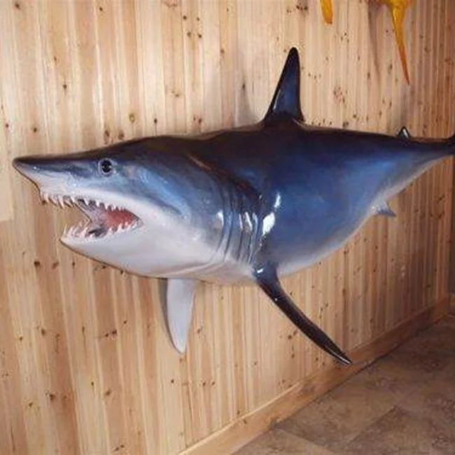 Life-size fiberglass shark