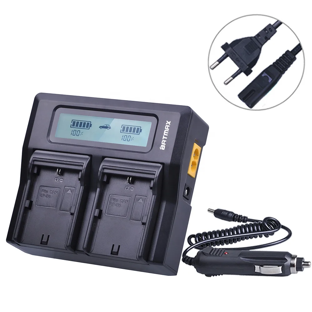 NEW LP E6 LPE6 LP-E6 E6N Battery Charger LCD FAST Charger For Canon EOS Mark II 5D Mark III 6D 7D 80D EOS 5DS R Camera battery