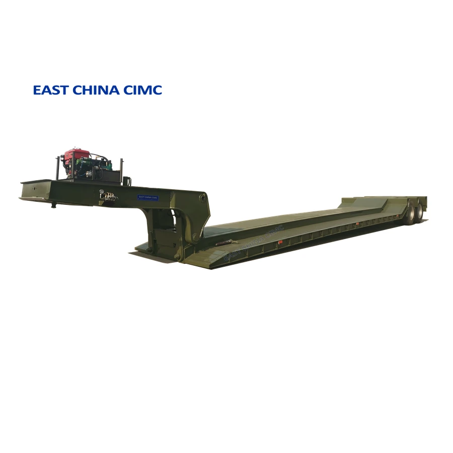 4 5 6 Axles 120T Front Loading Lowbed Trailer Heavy Duty Equipment Transport Lowboy Trailer CIMC