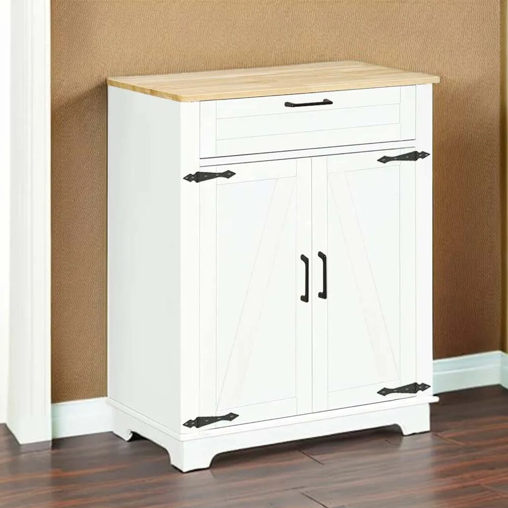 Factory Direct Simple Design Wood Console White Table Cabinet Sideboard with 2 Doors 1 Drawer for Dining Room Kitchen
