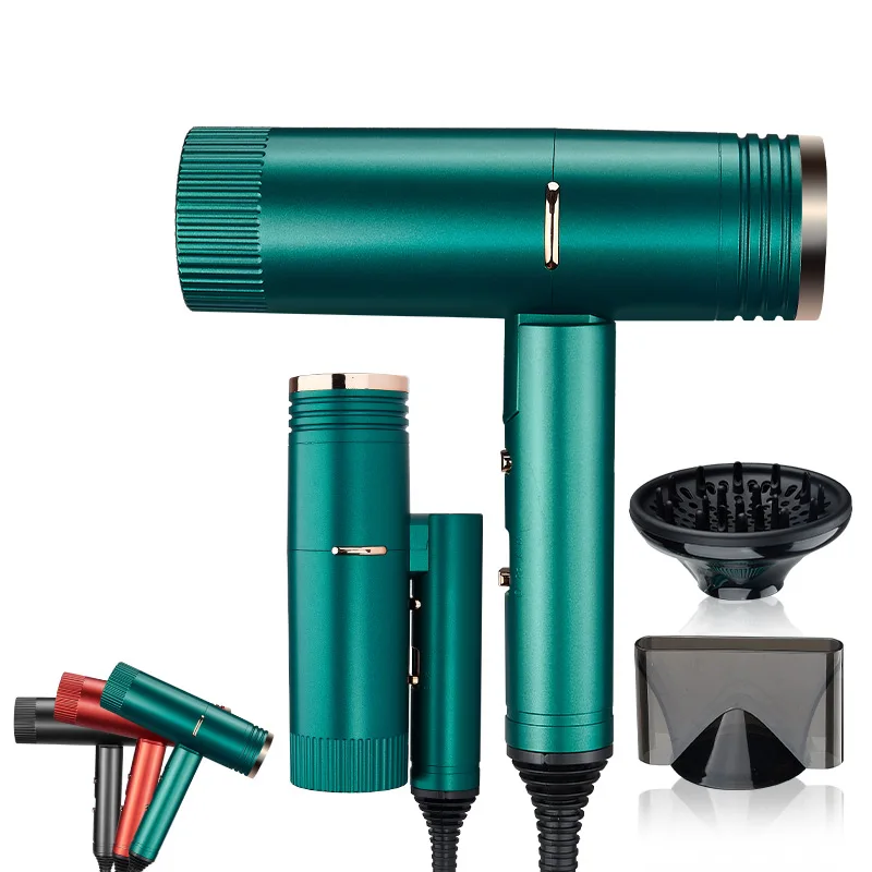 Lightweight Green T2 Hair Dryer Fast Drying Foldable Hair Blower Lossless Air Duct