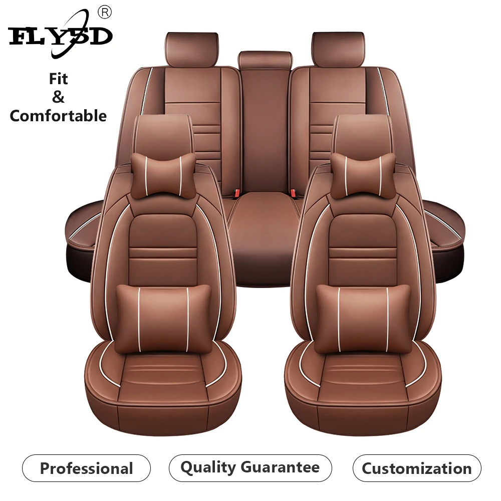  Лидер продаж на amazon чехлы для автомобильных сидений FLY5D Универсальный Полный комплект из искусственной кожи