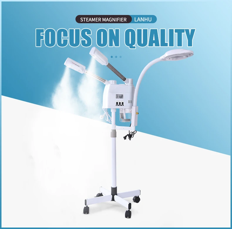 3 in 1 Professional Facial Magnifying Lamp Beauty Salon Use Hot Cold Face Steamer