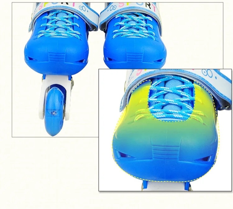 EACH Four PU Wheel Roller Skates Size Adjustable Flashing Children Roller shoes for kids adjustable 4 roller skate