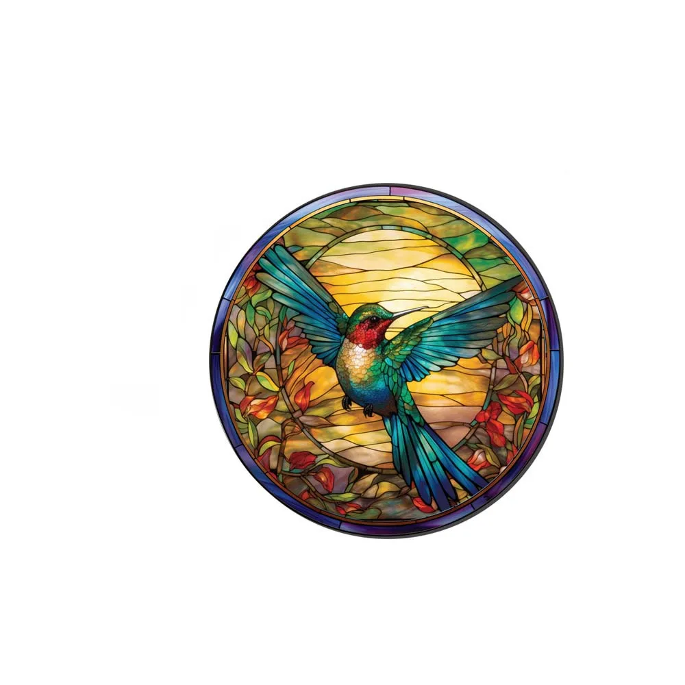 Double-sided colored hummingbird pendant Window porch home decor pendant Stained glass sun catcher