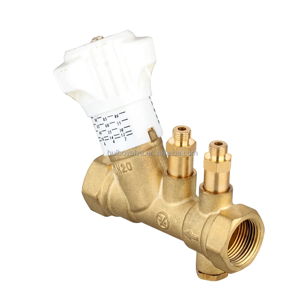 Huibo Valve 3/4 inch PN25 Balancing Valves Double Regulating Balance Flow Meter Valve for Underfloor Heating