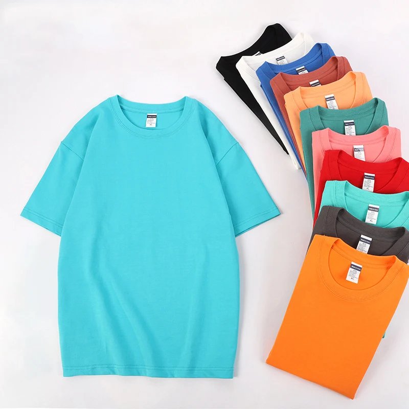 Dropshipping 100% Cotton 250g plus size plain 32 Tee Shirts Custom Printing Oversized Blank multi t-shirts