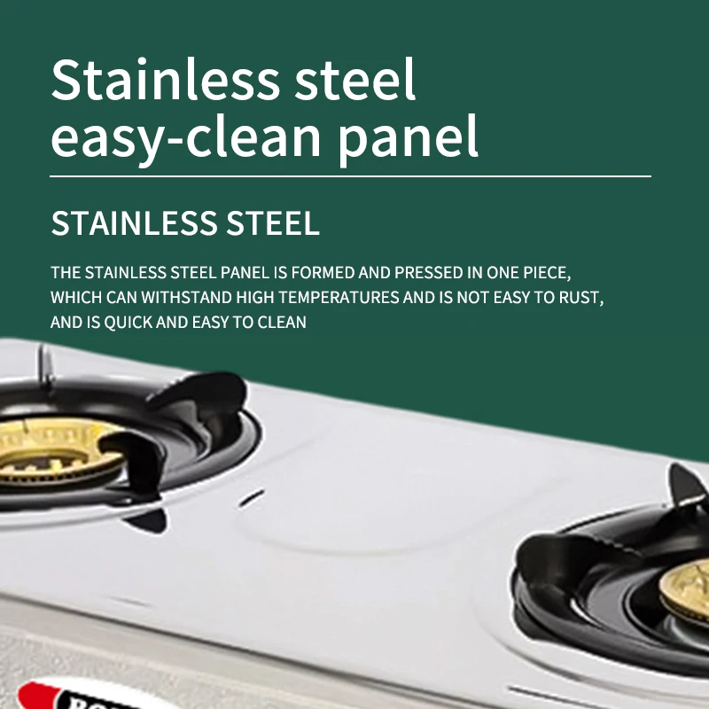 New model high quality double burner gas stove Stainless Steel easy clean gas cooker