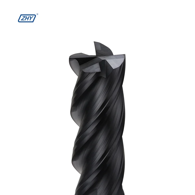 ZHY high quality Metal Machineries CNC Solid Carbide Milling Cutters 55 degree 4 Flutes End Mill