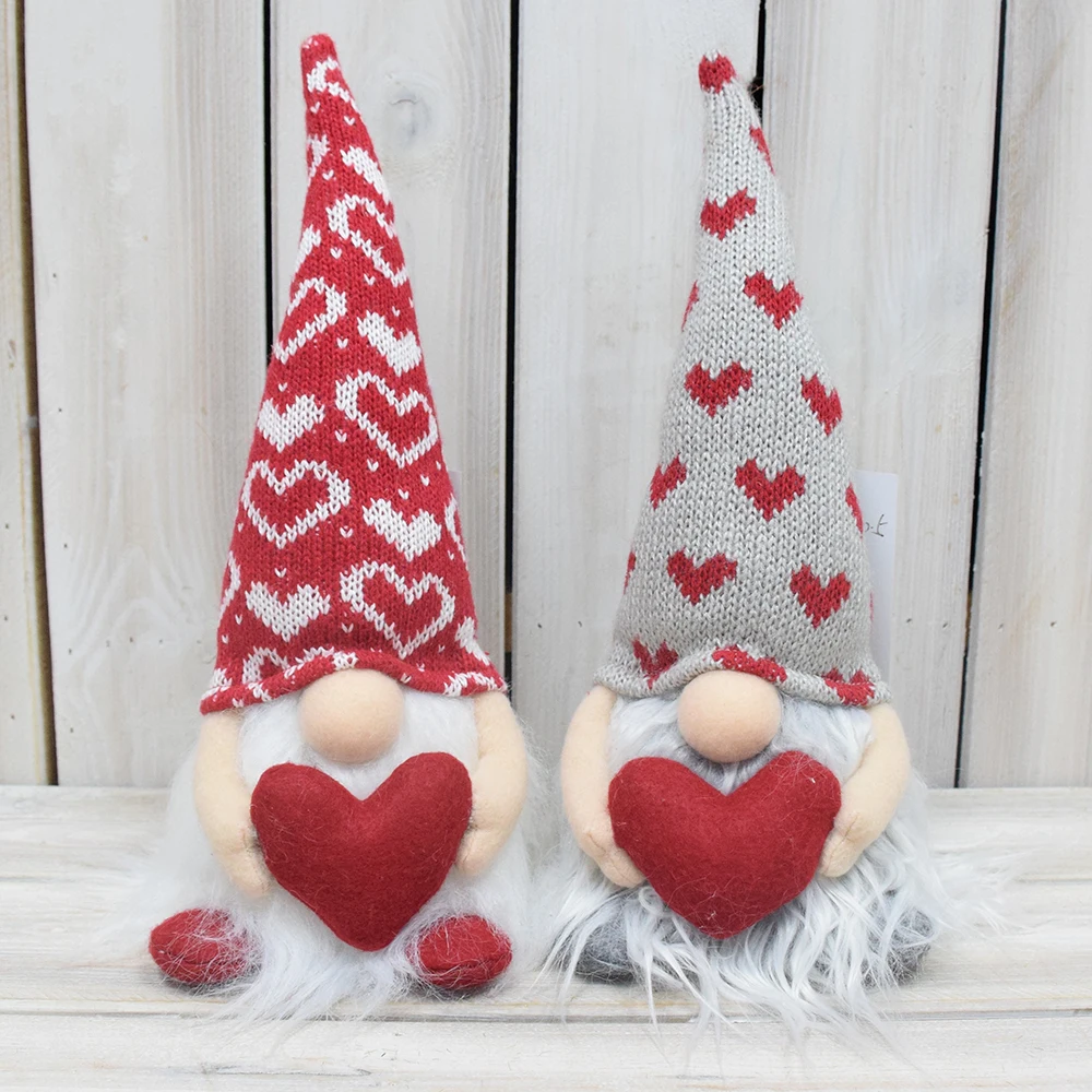 New Factory Decor Gonk Gnomos Rudolph Scandinavian Santa Valentine Day Light Up Heart Gnomes For