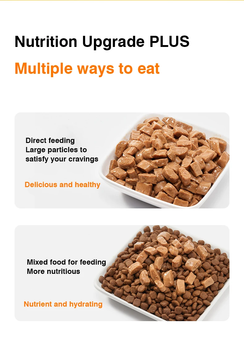 OEM/ODM Wholesale Bulk Cat Food Chicken Fish Flavor 80g Pouch Moisturizing Fattening Cat Wet Food Snack