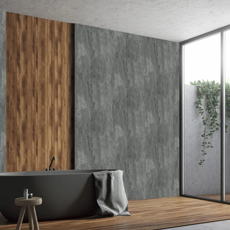 Wood Interior Or Exterior Lightweight Prefab Foam Eps Precast Flexible Faux Fiber Cement Concrete Grey Pvc Decorative Wall Panel