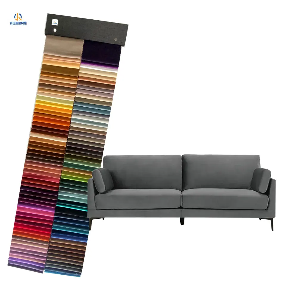 Fashion Luxury Velvet Sofa Sofa Set Living Room Polyester Fabric Knitted Plain Dyed Frees and 50*145cm Size Sample OEM Accept