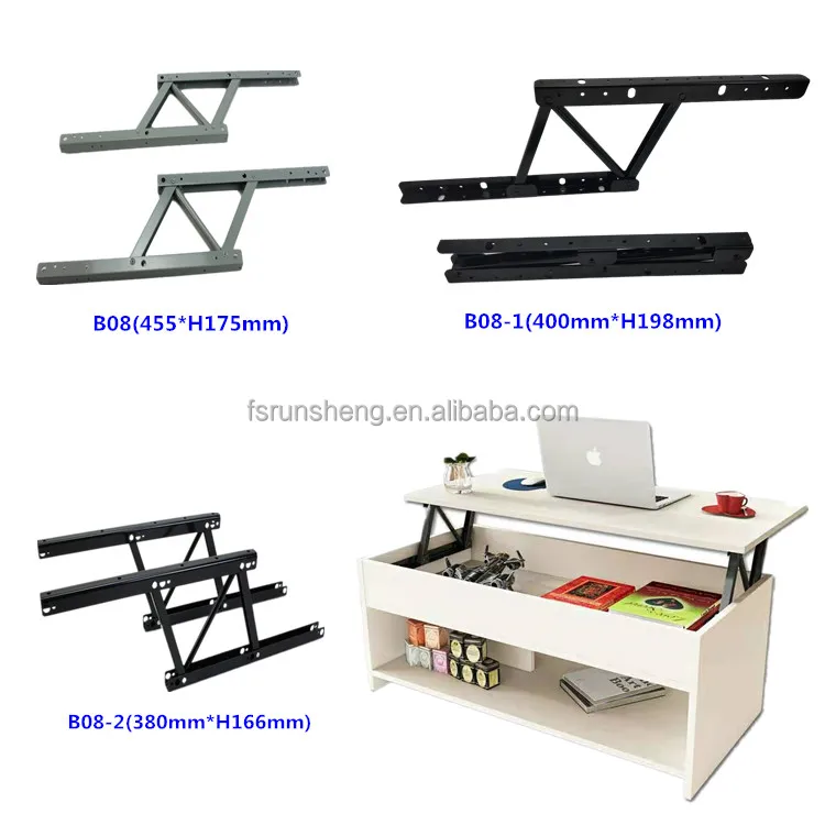 B08 Transformable Lift up Smart Coffee Table with Adjustable Top Lifting Frame Mechanism Hardware Fitting Furniture