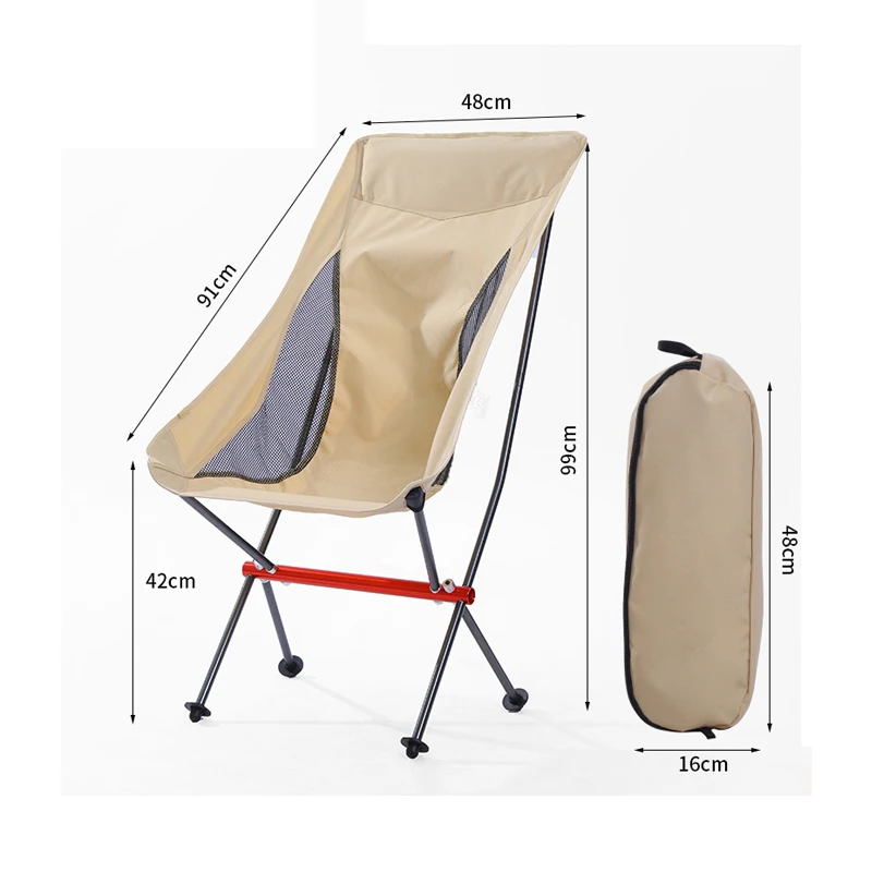 Custom Ultralight Small Pack Size Outdoor Modern Kids Foldable High Back Fishing Camp Moon Chair