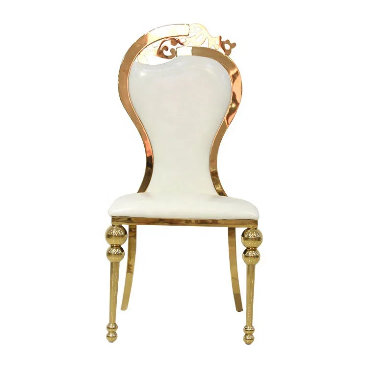 Gold Metal Dining High Back Wholesale Party Chairs Wedding Banquet Chairs Event Wedding