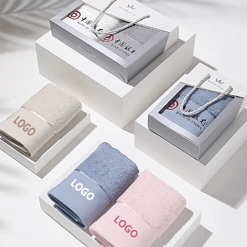 Gift box shower towel set 70x140 bath linen toallas 100% cotton hand and bath towel set