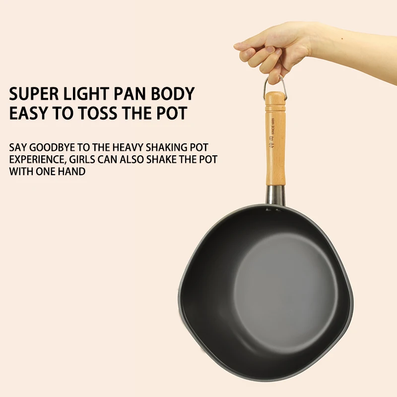 Flat Bottom Titanium Alloy Wok Pan Non Stick Utensils Kitchen Set Cooking Soup Pot