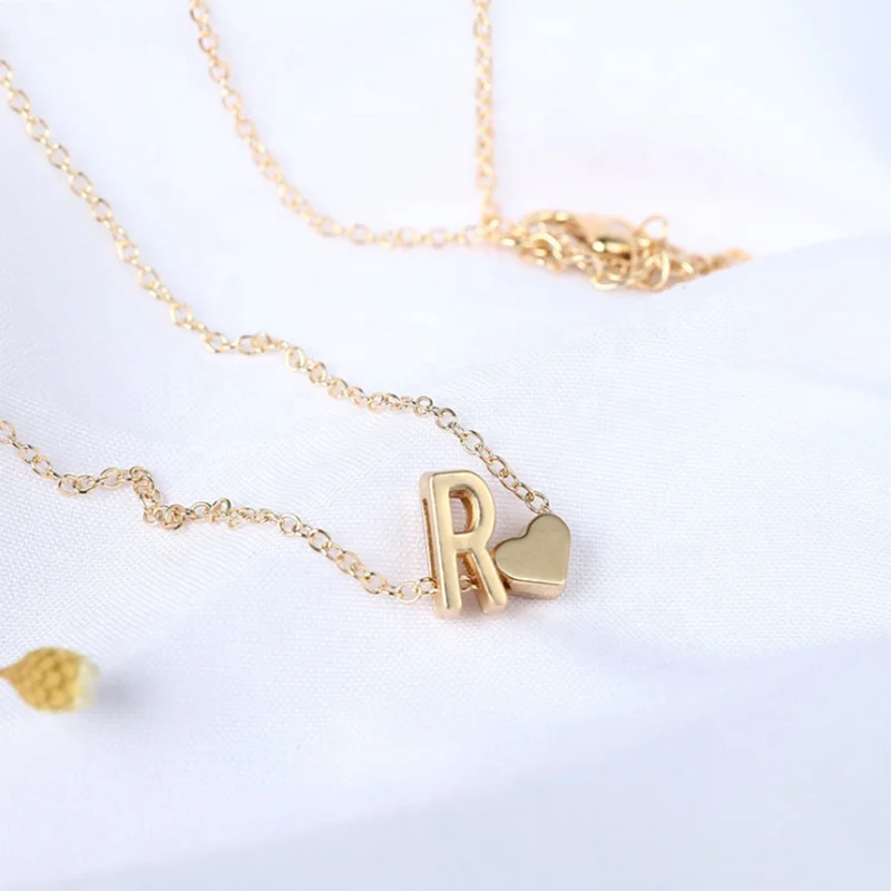 Fashion Initial Personalized Letter Name Choker Necklace for Women Pendant Jewelry