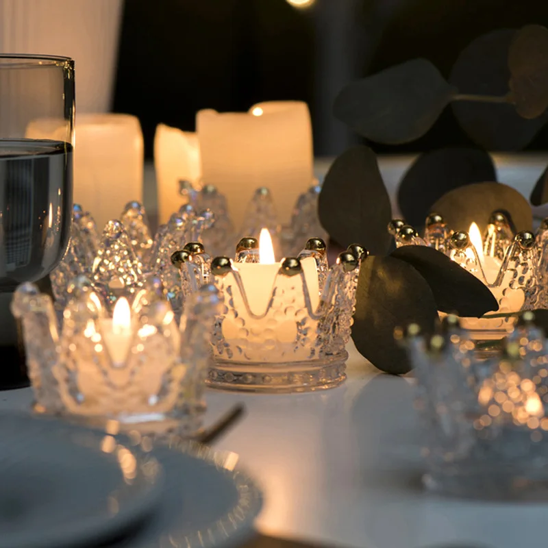 Hot Sale Custom Clear Glass Jar Candle Containers for Candles Wholesale Crown