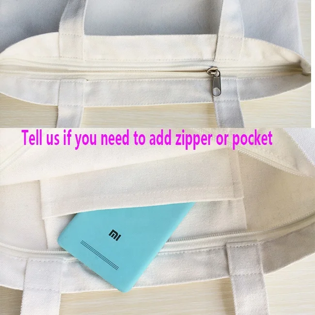 custom logo zipper pocket heavy duty plain 12oz cotton shopper bag canvas shopping handbag shoulder canvas tote bag with gusset