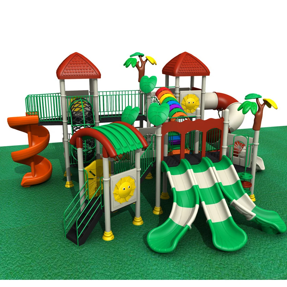 children outdoor play area playground wholesale daycare kids plastic slide swing set for sale