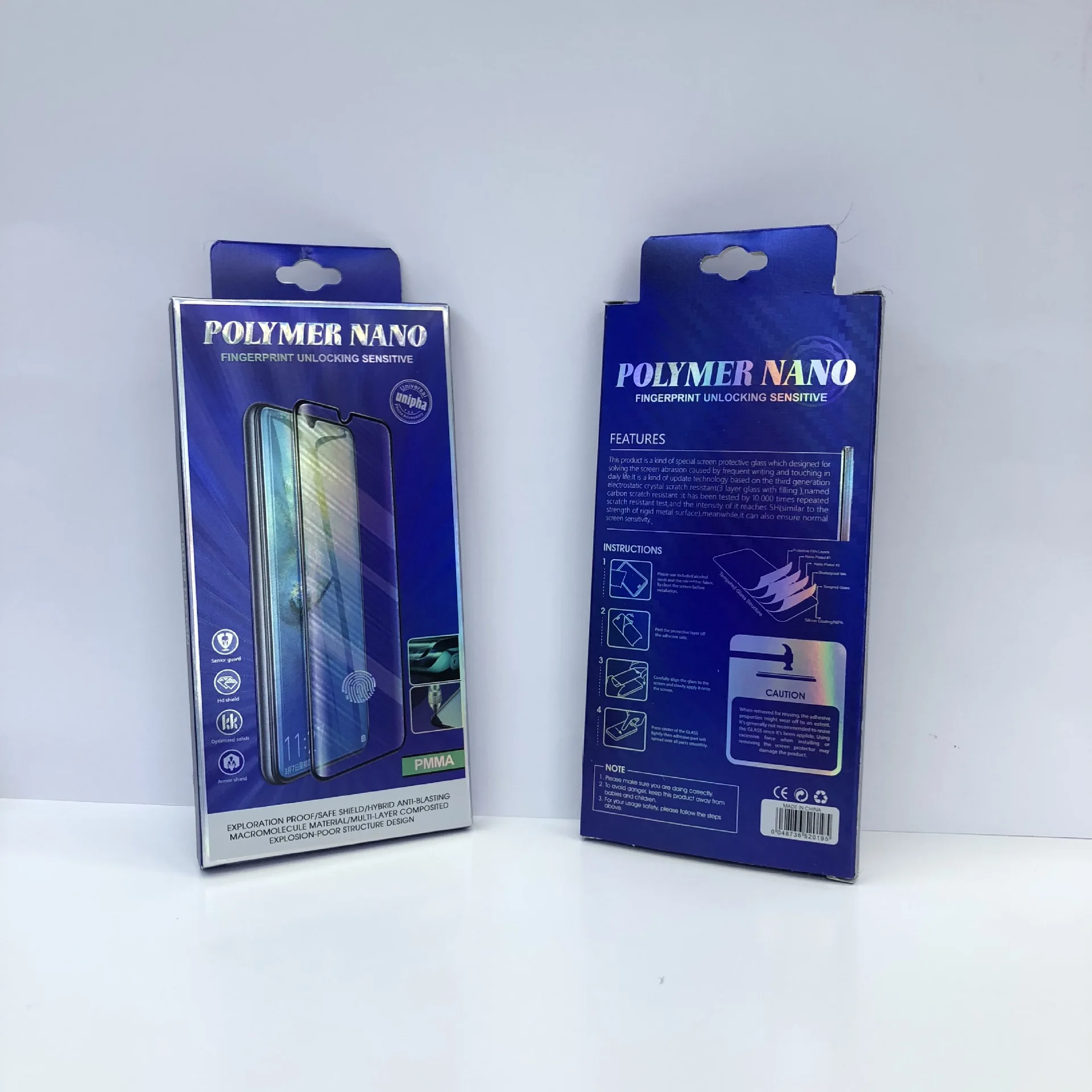 mobile phone toughened film packaging boxes in stock wholesale mobile phone Film paper box packaging inner support