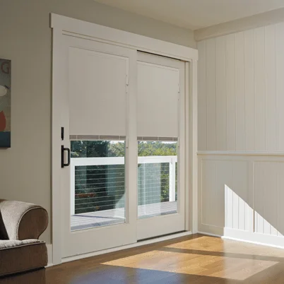 Factory direct sales 100% polyester motorized aluminum tube smart motor built-in blinds between glass for office