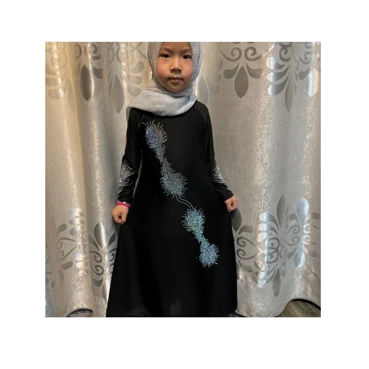Оптовая продажа мусульманские халаты abaya Марокканское платье детское длинное макси для девочек мусульманская одежда