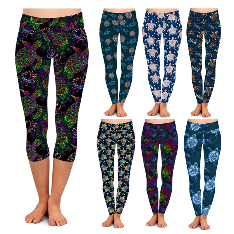 2023 Newest buttery soft Australia 3/4 length capri tortoise water turtle leggings