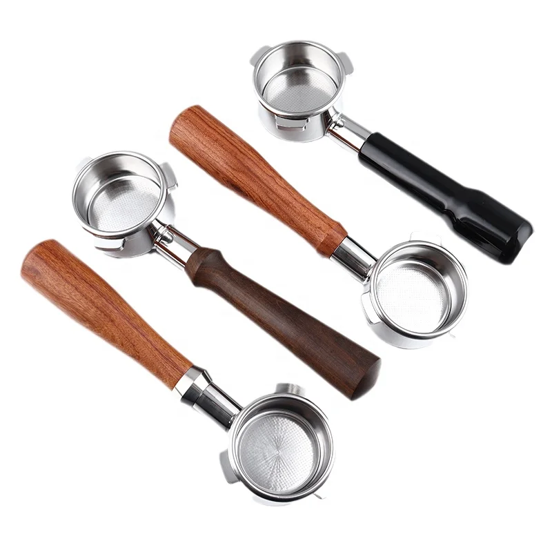 Wood Handle Naked Espresso Portafilter 54mm Bottomless for