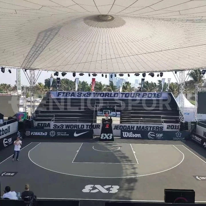 Enlio TPE Suspended Floor Interlocking Basketball /Tennis /PIckelball Assembly Flooring For Outdoor Sport Tiles