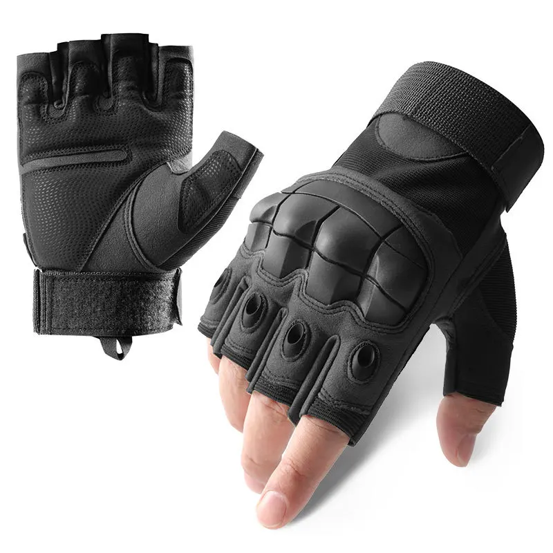 Wholesale Fingerless Motorcycle Riding Gloves Crash Resistant Safety Tactical Gloves Rescue Out Door Training Climbing Gloves
