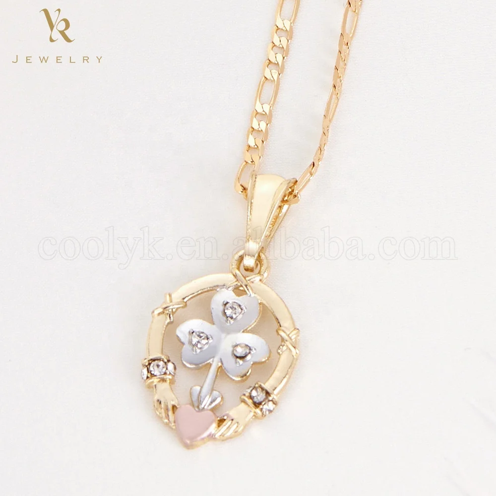Модные ювелирные изделия FP1165 золотой ламинадо Joyeria ожерелье Нежный Циркон цветок подвески сердце кулон для лучших друзей