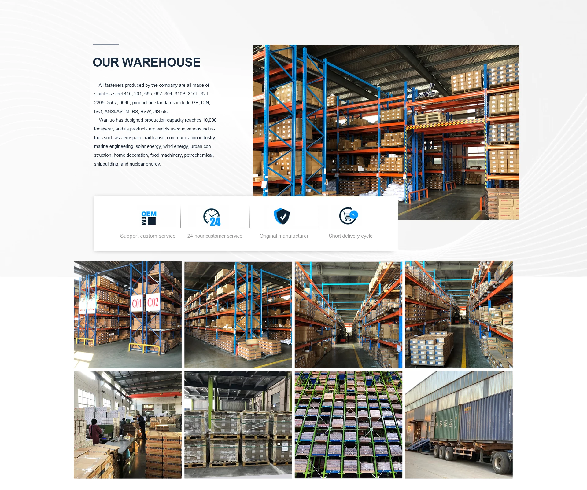 A2 A4 Double End Studs Clamping Type Product Grade B Stainless Steel Double End Studs