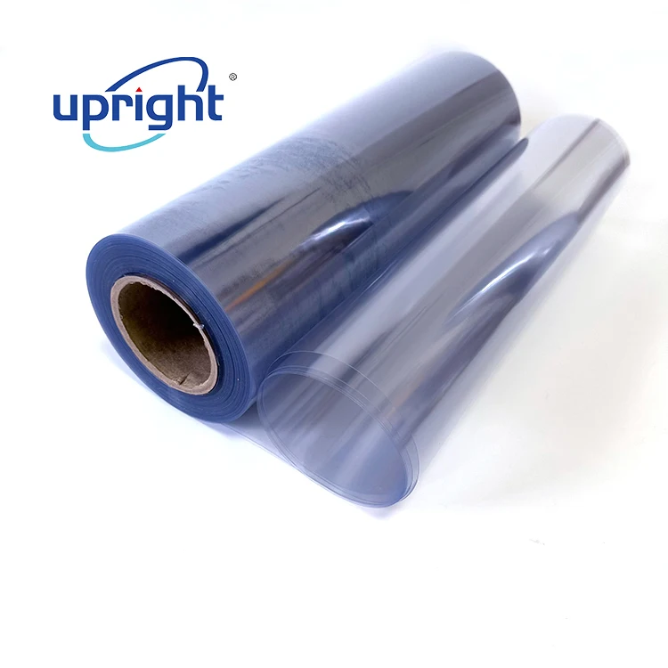 Upright good quality rigid plastic film roll transparent flexible clear rigid pvc sheet roll