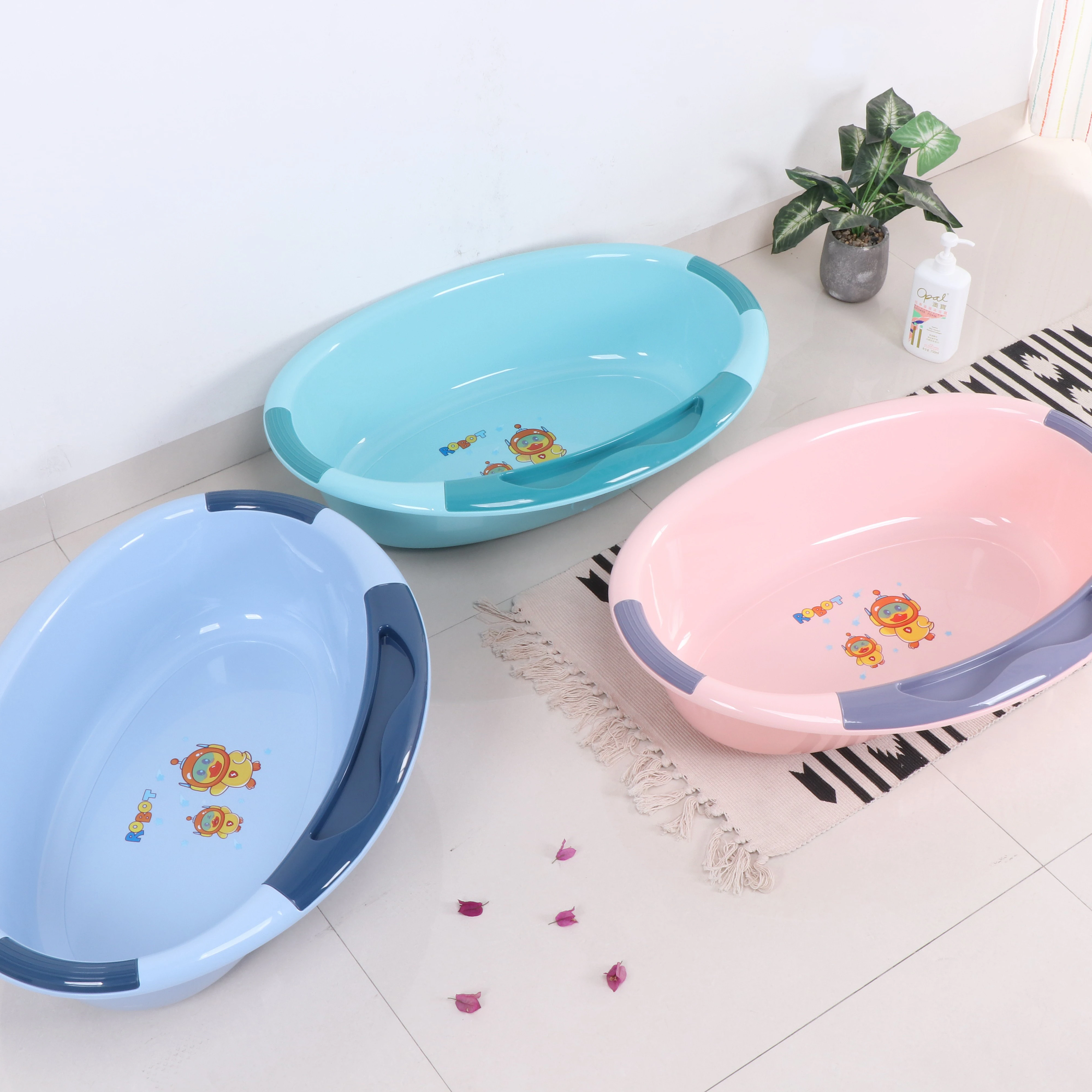 Factory Cartoon Plastic Baby Hydrotherapy Bath Tub Baby Bath Washing Tub Portable Bathtub Basin