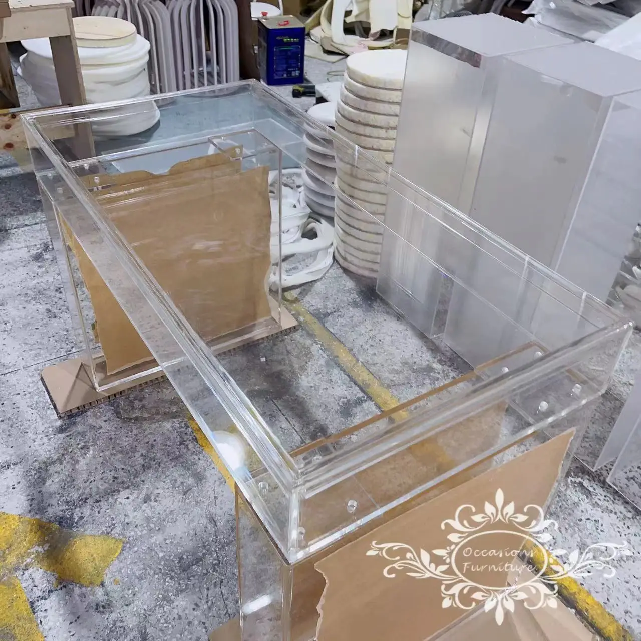 Clear Acrylic Table Rectangle Bride and Groom Tables