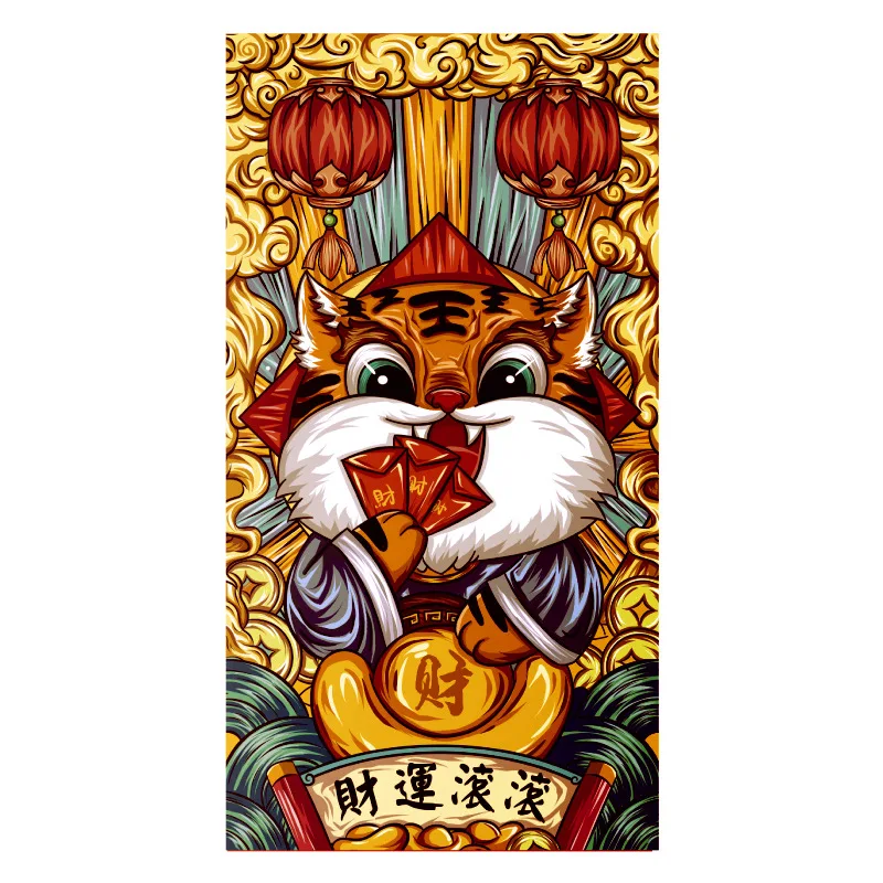 2022 chinese Manufacturer New Year Spring Festival Creative Customization Tiger Year Red Envelope Bag Cartoon Lucky Seal hongbao
