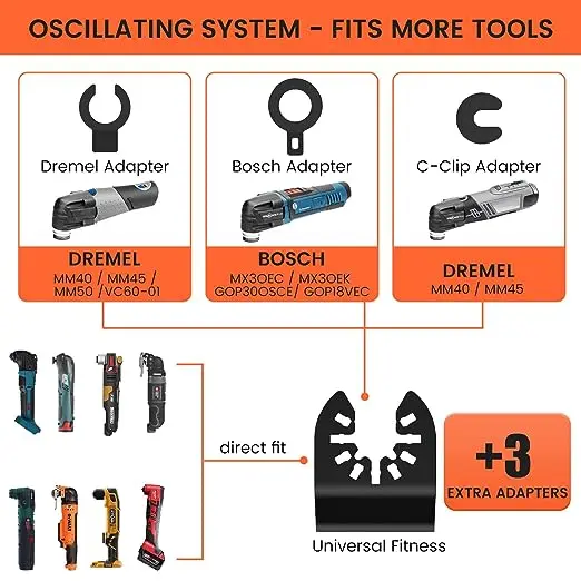 Oscillating Saw Multi Tool Blades Kits Universal Titanium Oscillating Tool Blades for Metal Wood Nails Screws