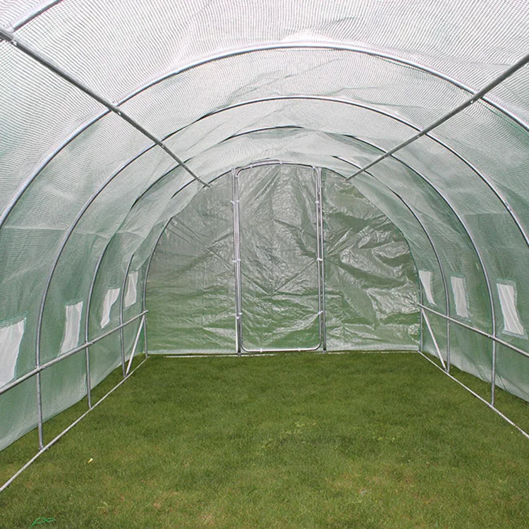 Winter Season Home Use Backyard Green Pe Mesh Cloth Cover Metal Frames Greenhouse Tunnels Agriculture