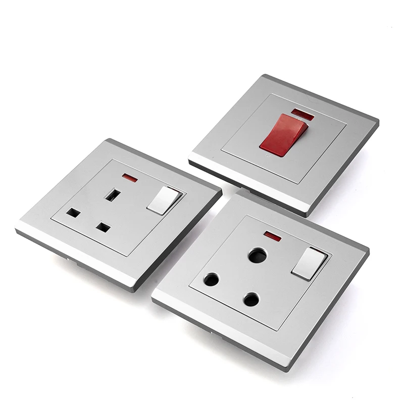 K1.22 SASO CE wall switch and socket and large panel 1gang switch and british socket for wholesaler