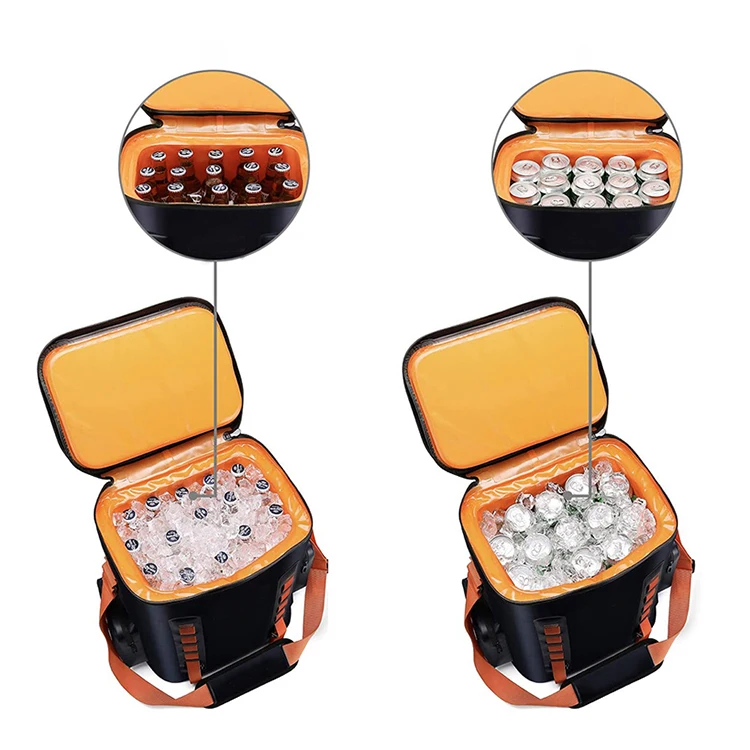 factory customized black leather aesthetic cooler bag backpack outdoor eco friendly portable carry on back pack for food