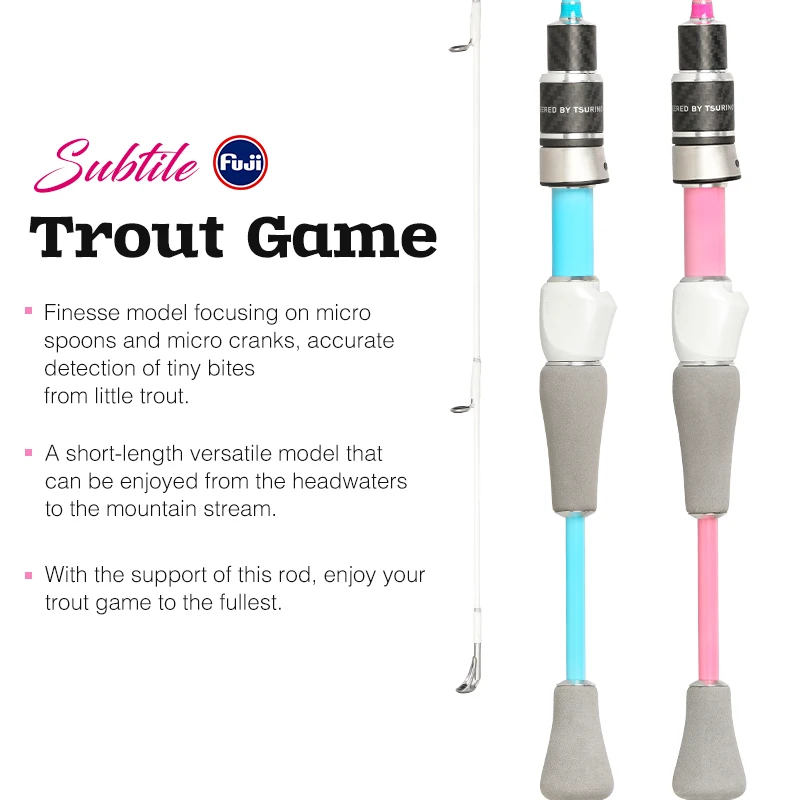 TSURINOYA Trout Game Spinning Fishing Rod SUBTILE 1.59m 1.68m 1.8m 1.89m S532UL S562UL S602UL S632UL FUJI Guide Stream Rod