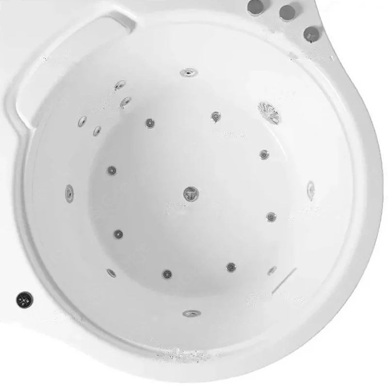 Corner round whirlpool massage bath American style waterfall jets modern small whirlpool bath tub