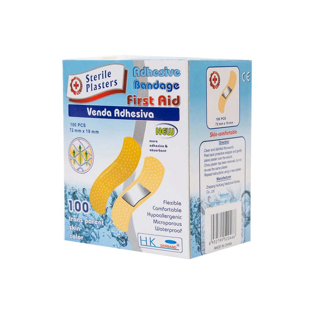 PE Adhesive Wound Bandage 72X19mm or OEM Size First Aid Plasters