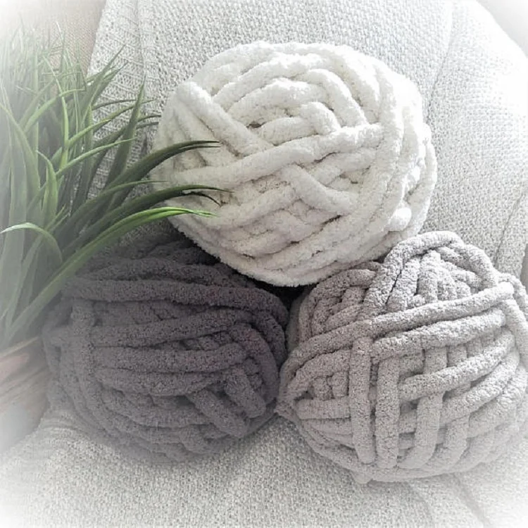 
Chunky Chenille Blanket Yarn Chenille Yarn Bulky Knit 100% Polyester Chenille Hand knit Baby Yarn 