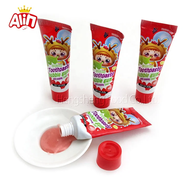novelty gag toys liquid candy  Customizable packaging of cute cartoon toothpaste bubble gum